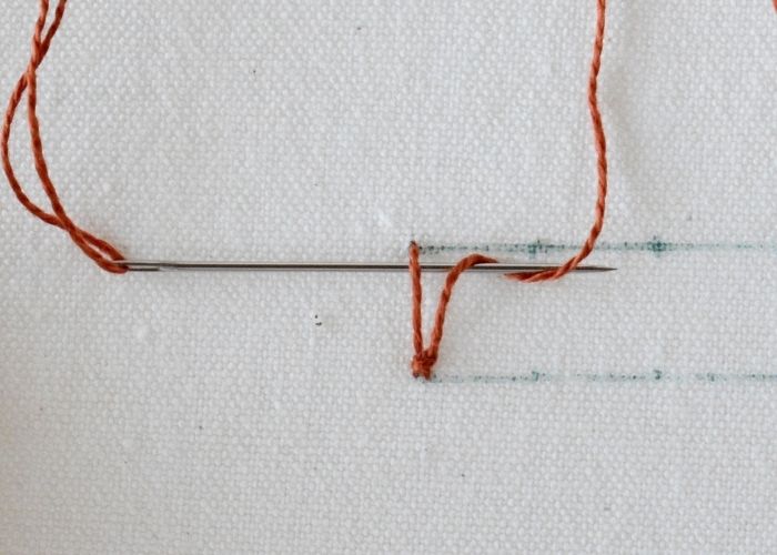 Knotted Diamond Stitch hand embroidery tutorial step 4 image