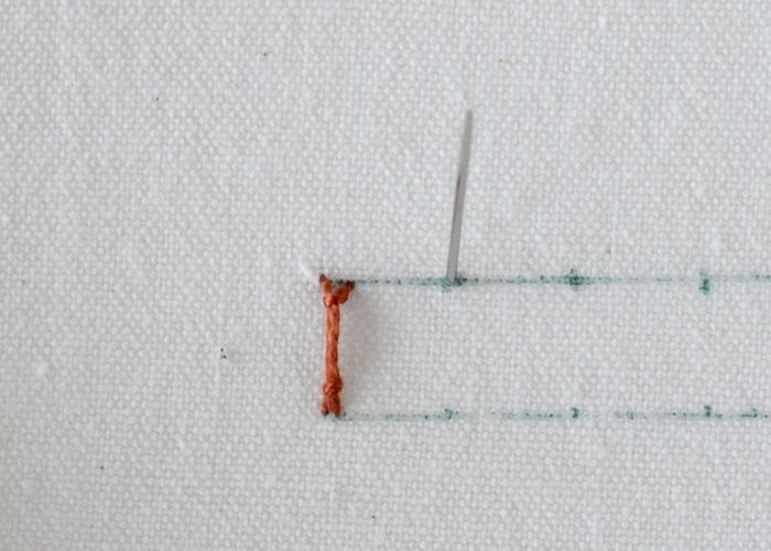 Knotted Diamond Stitch hand embroidery tutorial step 6 image