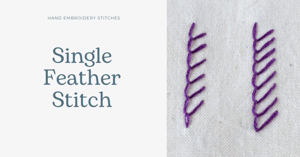 Single Feather Stitch hand embroidery tutorial cover image