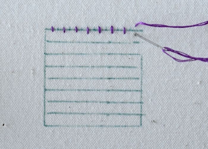 Wave Stitch hand embroidery tutorial step 1 image