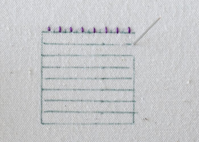 Wave Stitch hand embroidery tutorial step 2 image