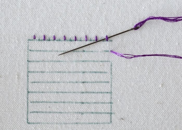 Wave Stitch hand embroidery tutorial step 3 image