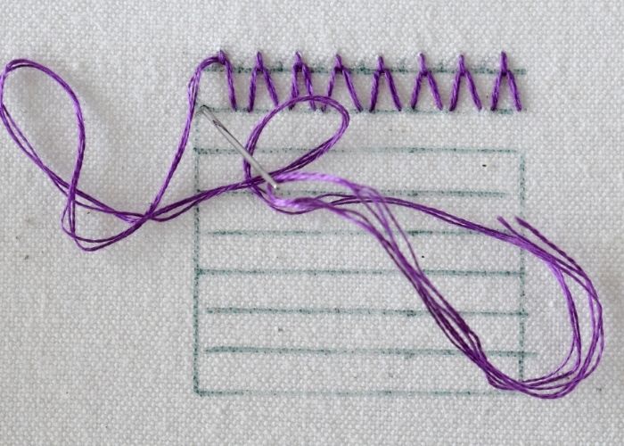 Wave Stitch hand embroidery tutorial step 7 image