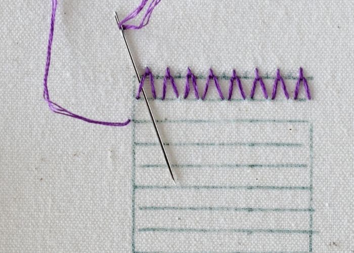 Wave Stitch hand embroidery tutorial step 8 image