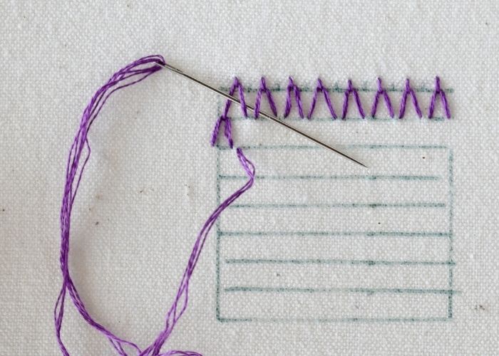 Wave Stitch hand embroidery tutorial step 9 image