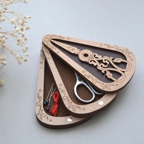 Wooden scissors storage on Etsy