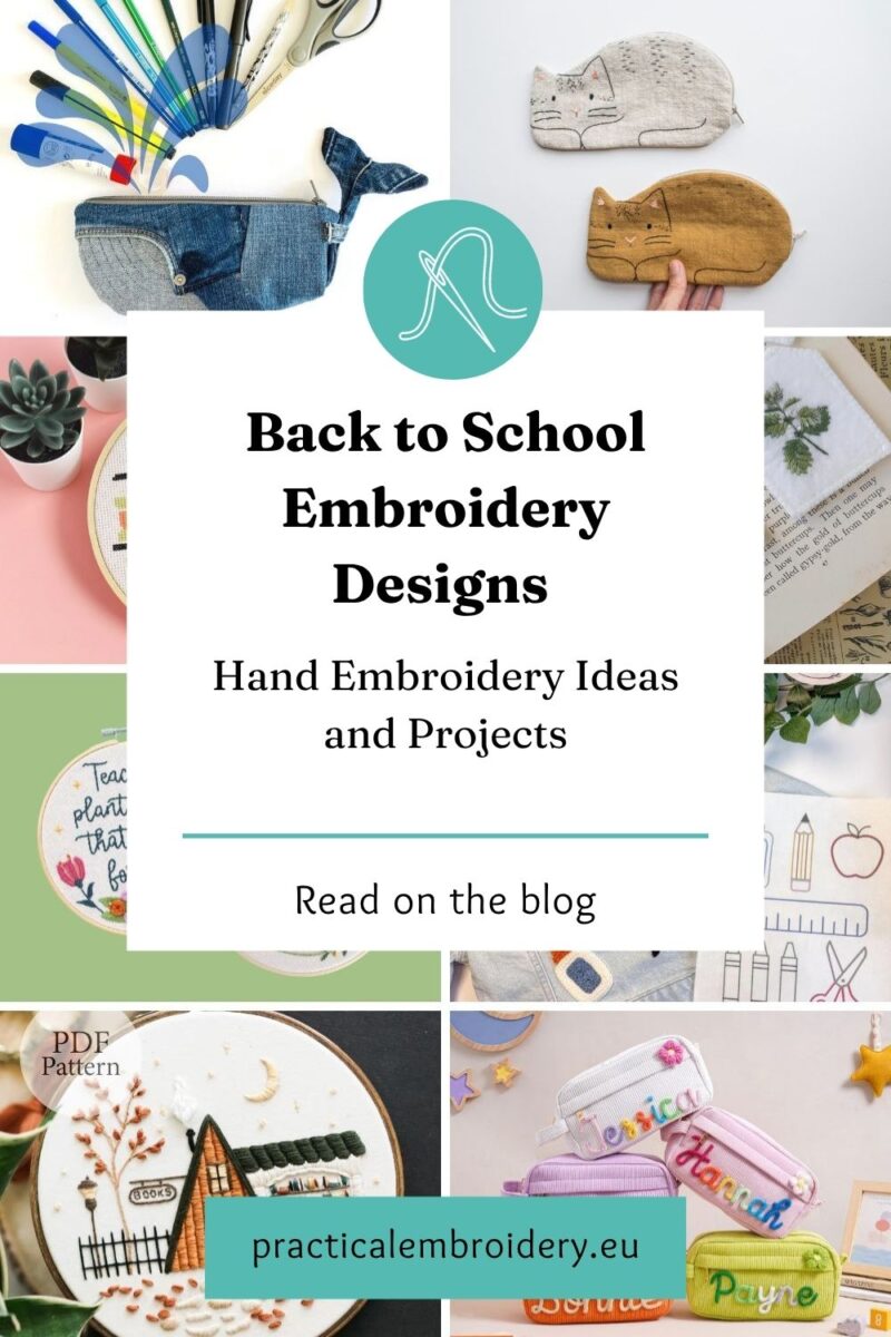 Sweet Embroidery Designs for New Students PIN image