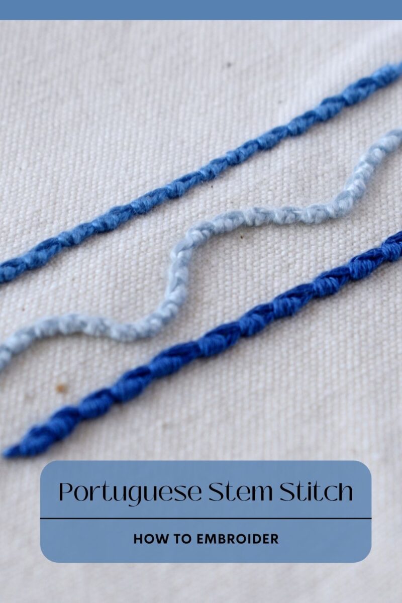 Wrapped Stem Stitch, Step by Step PIN image