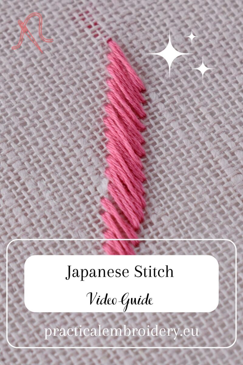 Japanese Stitch Kogin Embroidery Stitch Video Tutorial PIN image