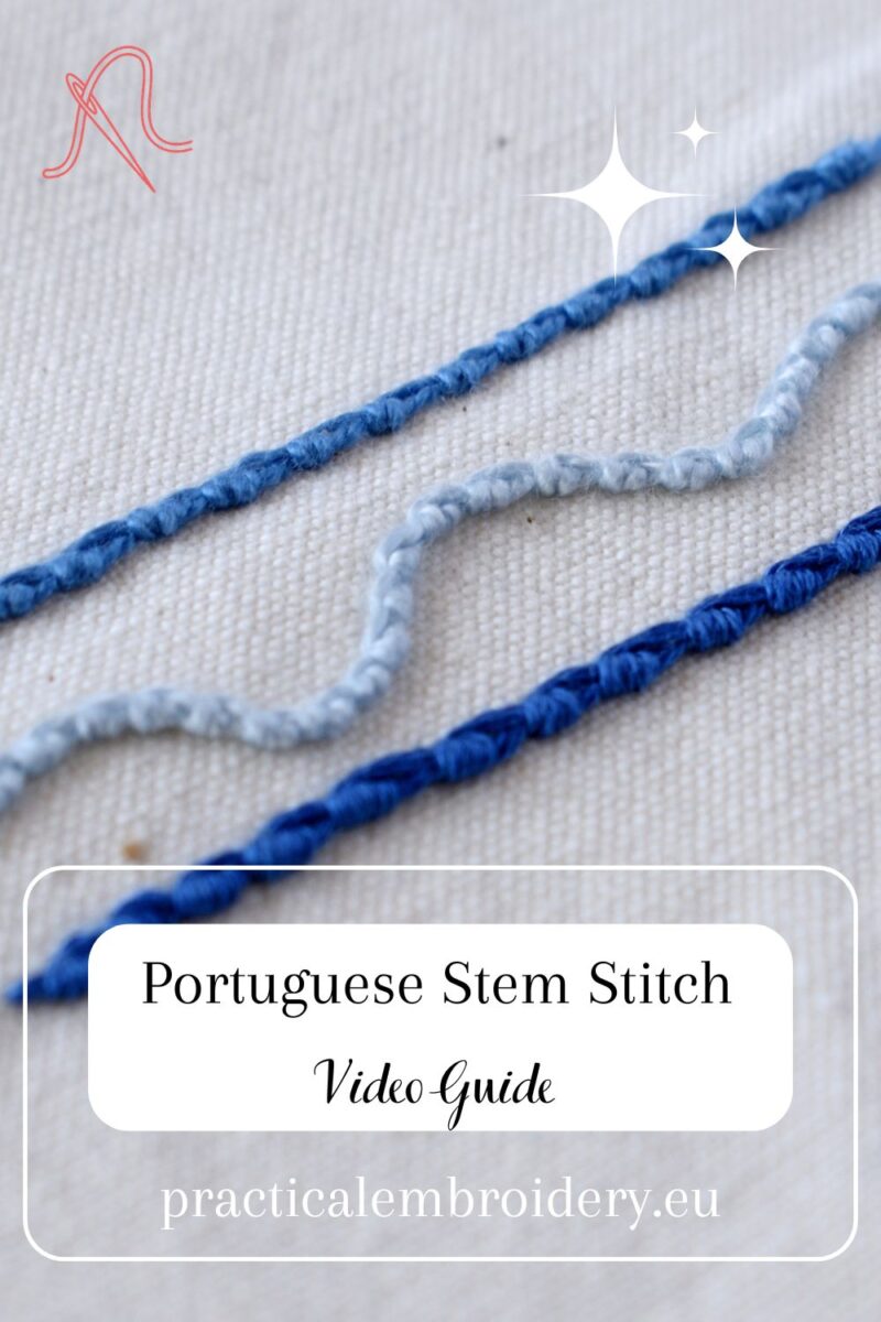 Watch: Portuguese Stem Stitch Tutorial PIN image