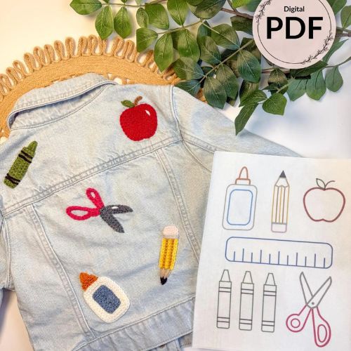 Back to School Embroidery Patterns on Etsy