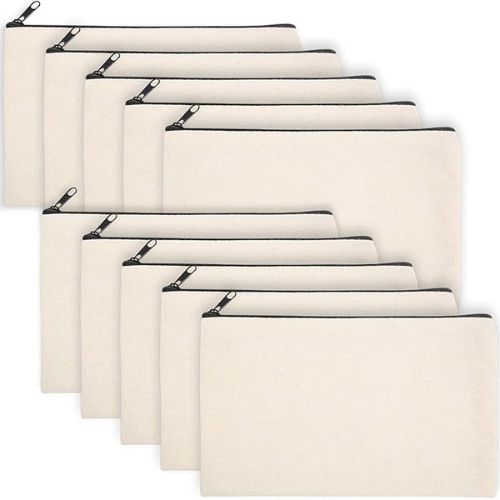 Blank Canvas Zipper Pouch Bags on Amazon