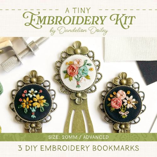 Floral Embroidery Bookmark Kit on Etsy