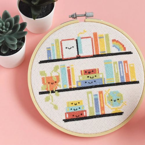 One More Chapter - Book Shelf Cross Stitch Pattern on Etsy