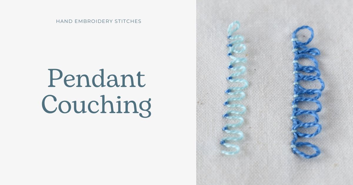 Pendant Couching hand embroidery tutorial cover image