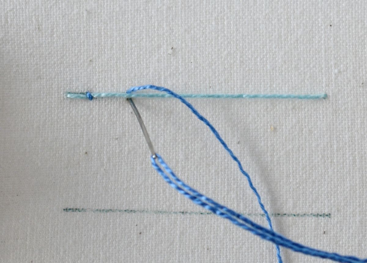 Pendant Couching hand embroidery tutorial step 2 image