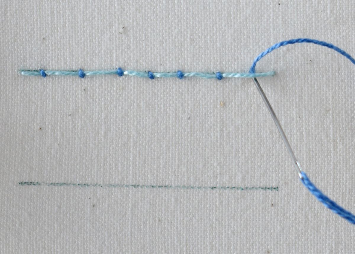 Pendant Couching hand embroidery tutorial step 3 image