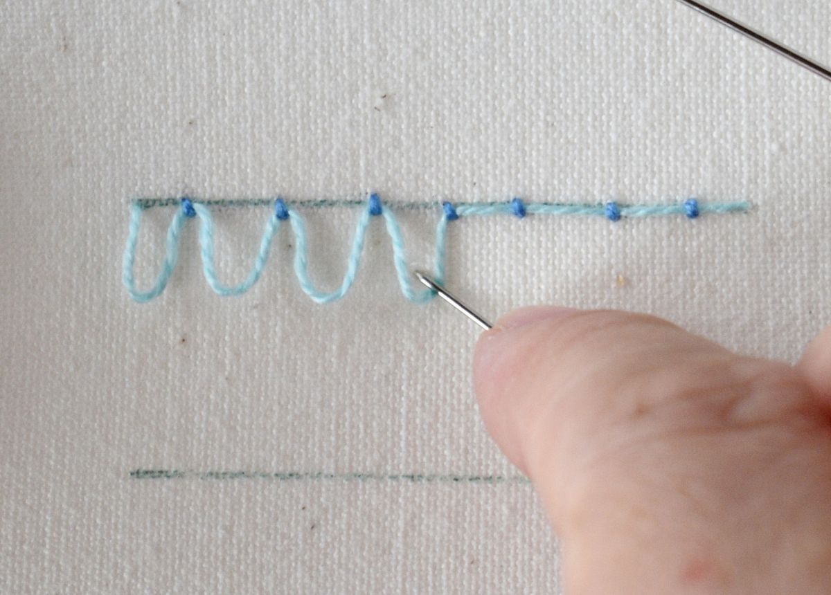 Pendant Couching hand embroidery tutorial step 4 image