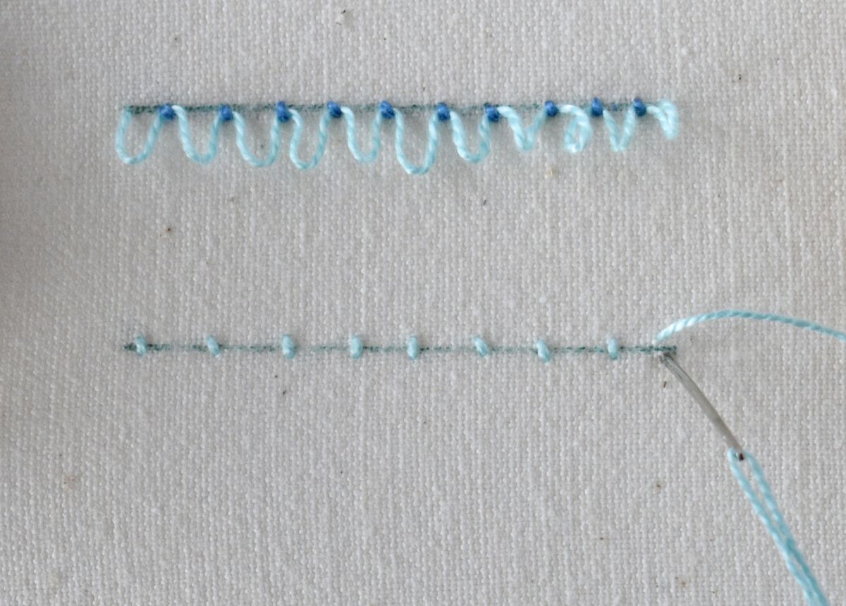 Pendant Couching hand embroidery tutorial step 5 image