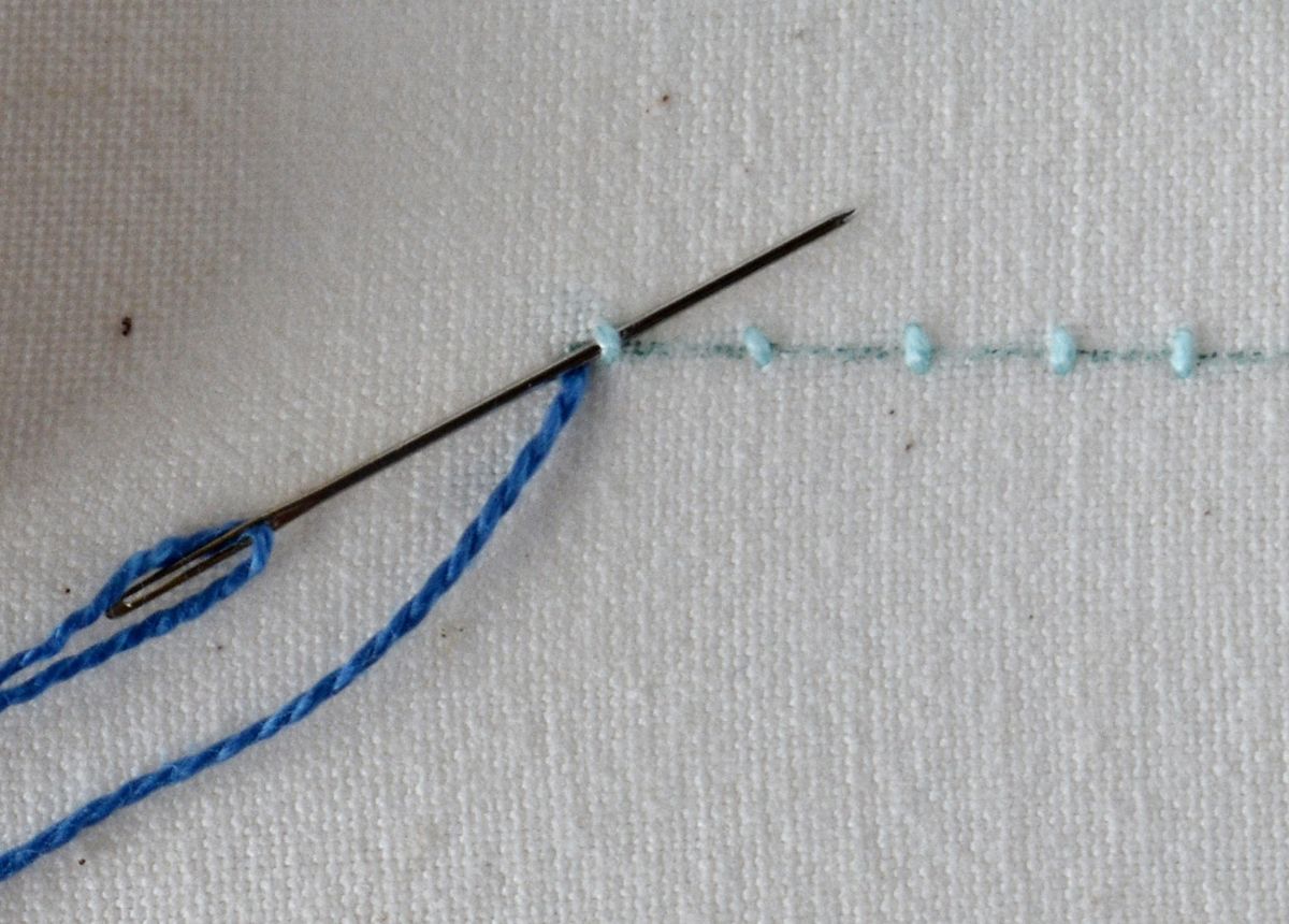 Pendant Couching hand embroidery tutorial step 6 image