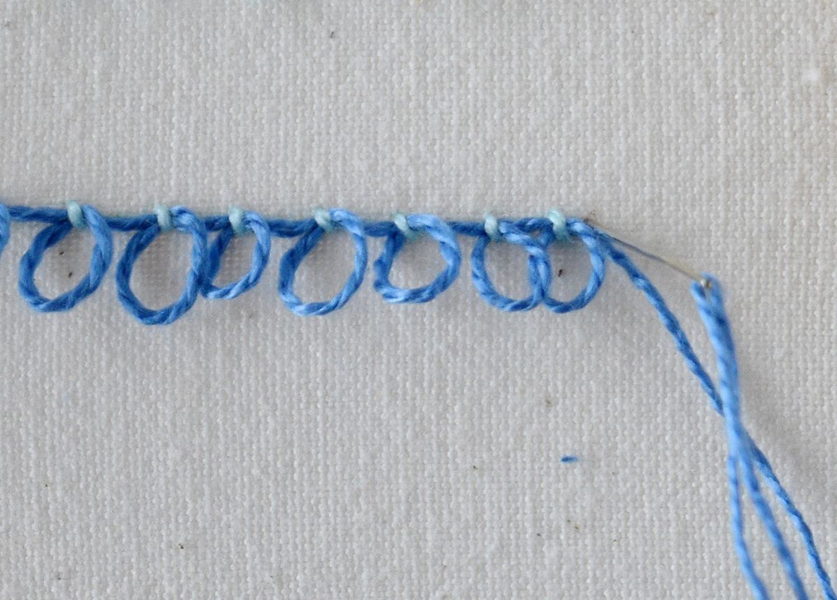 Pendant Couching hand embroidery tutorial step 9 image