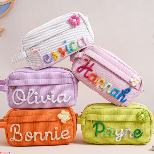 Personalized Corduroy Pencil Case