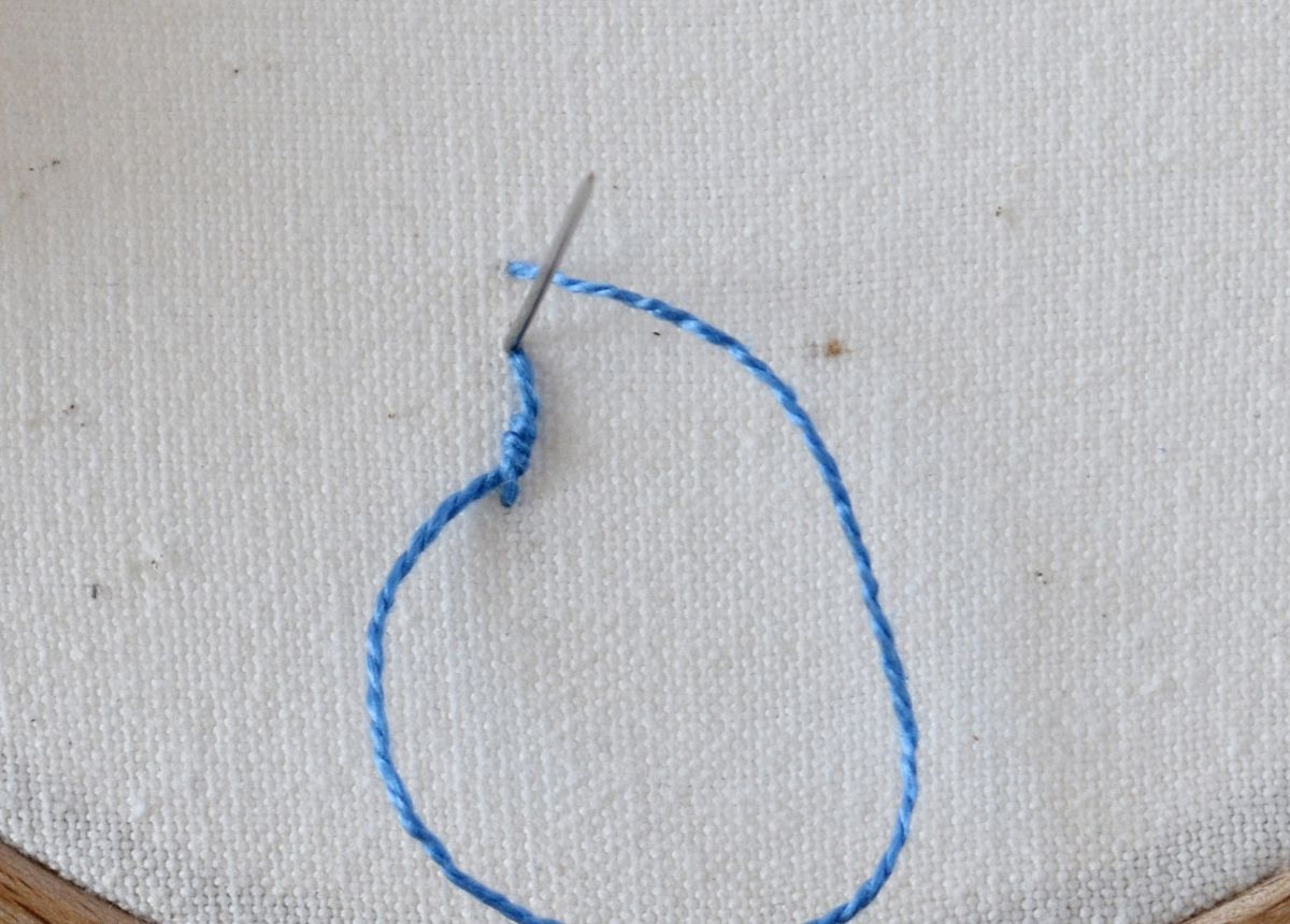 Portuguese Stem Stitch hand embroidery tutorial step 6 image
