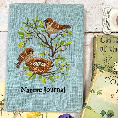 Sparrows Embroidery Journal Cover Pattern on Etsy