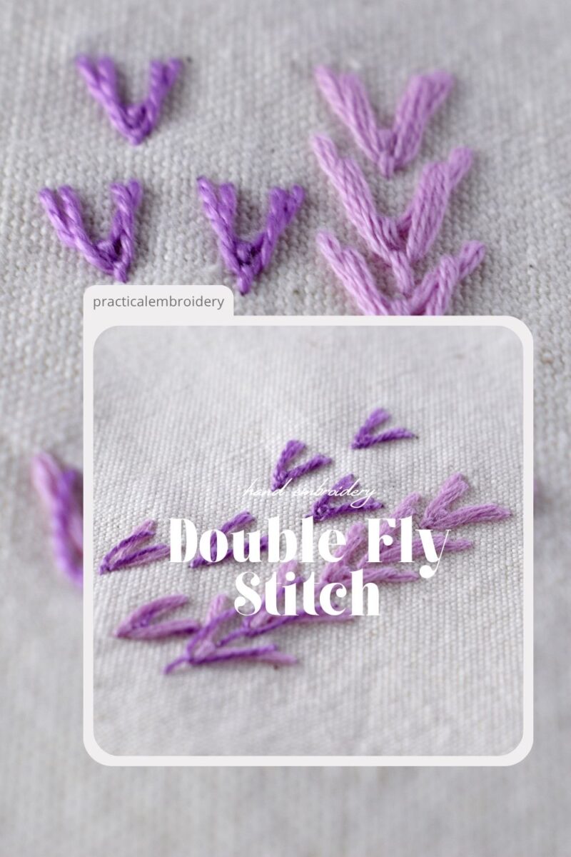 Double Fly Stitch: Beautiful Textured Embroidery PIN image