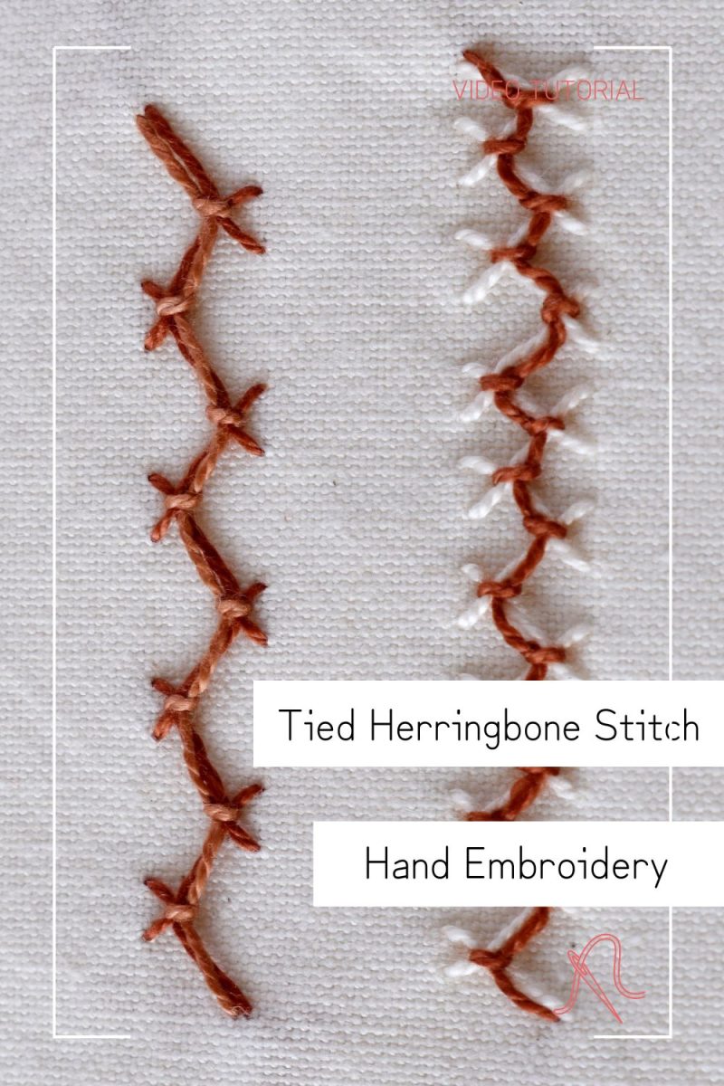 Video Guide to Tied Herringbone Stitch PIN image