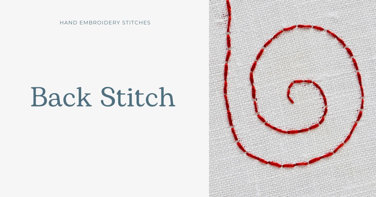 Back Stitch hand embroidery tutorial cover image