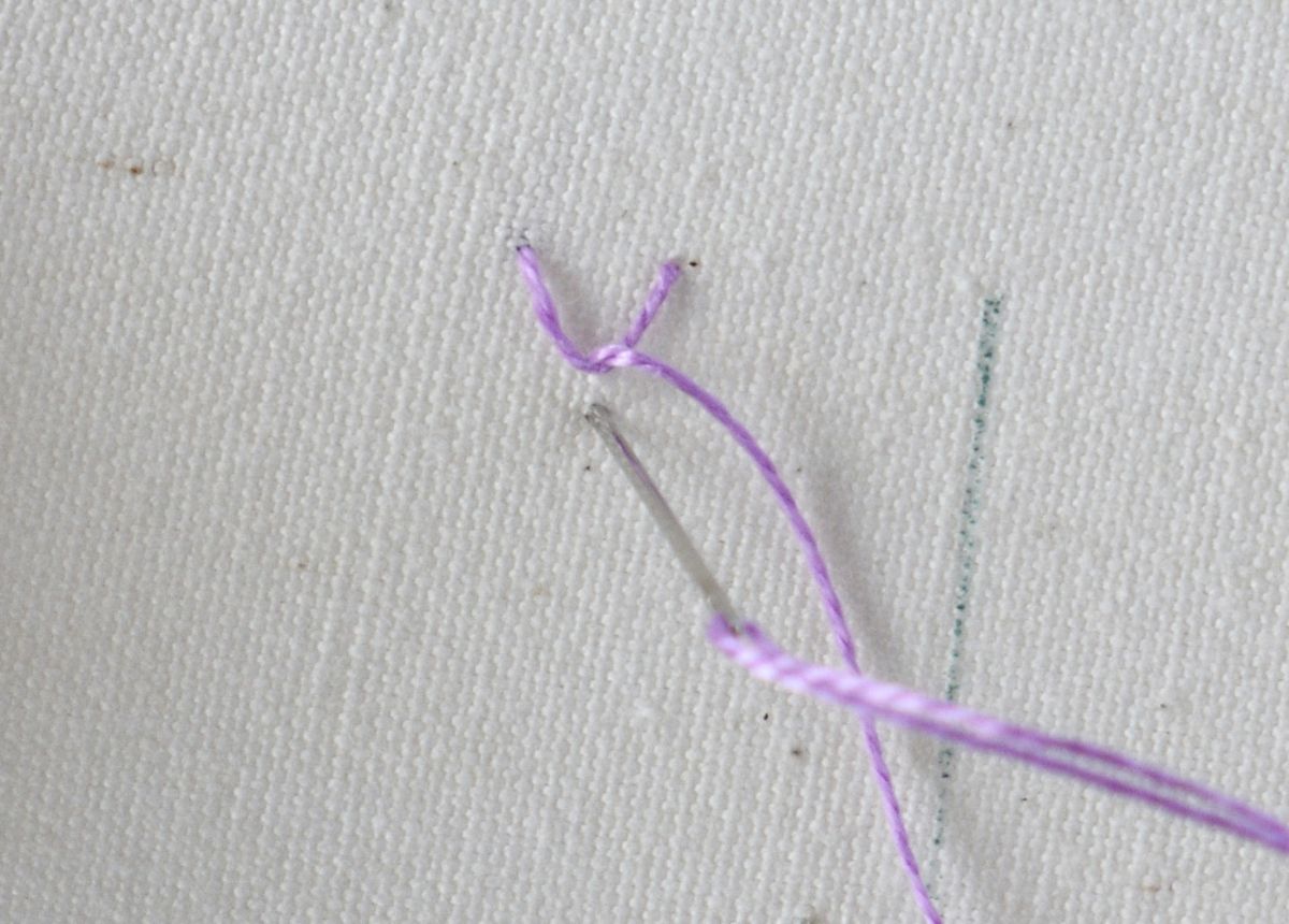 Double Fly Stitch hand embroidery tutorial step 3 image