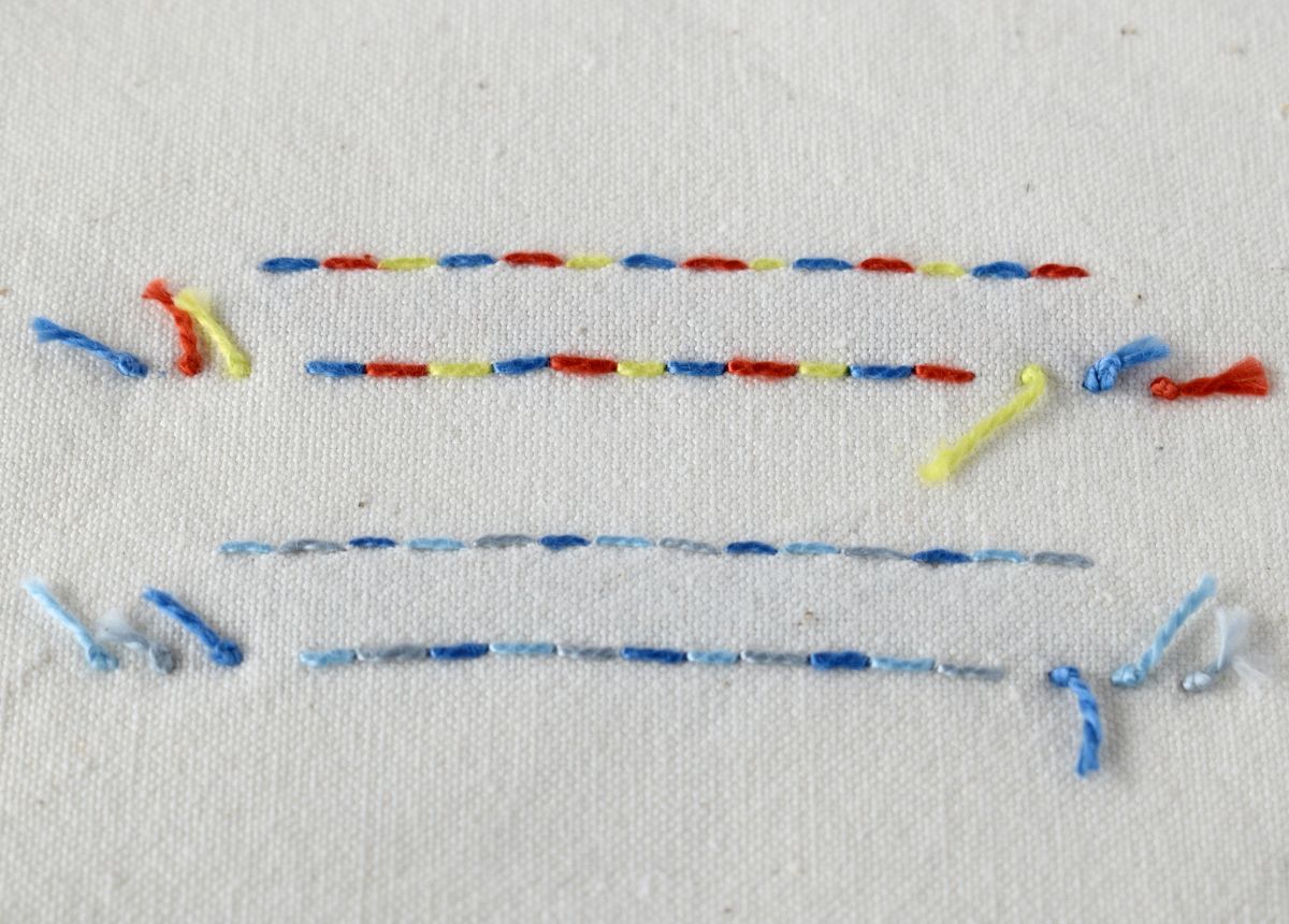 Multiple Trip Herringbone back side of the sampler image