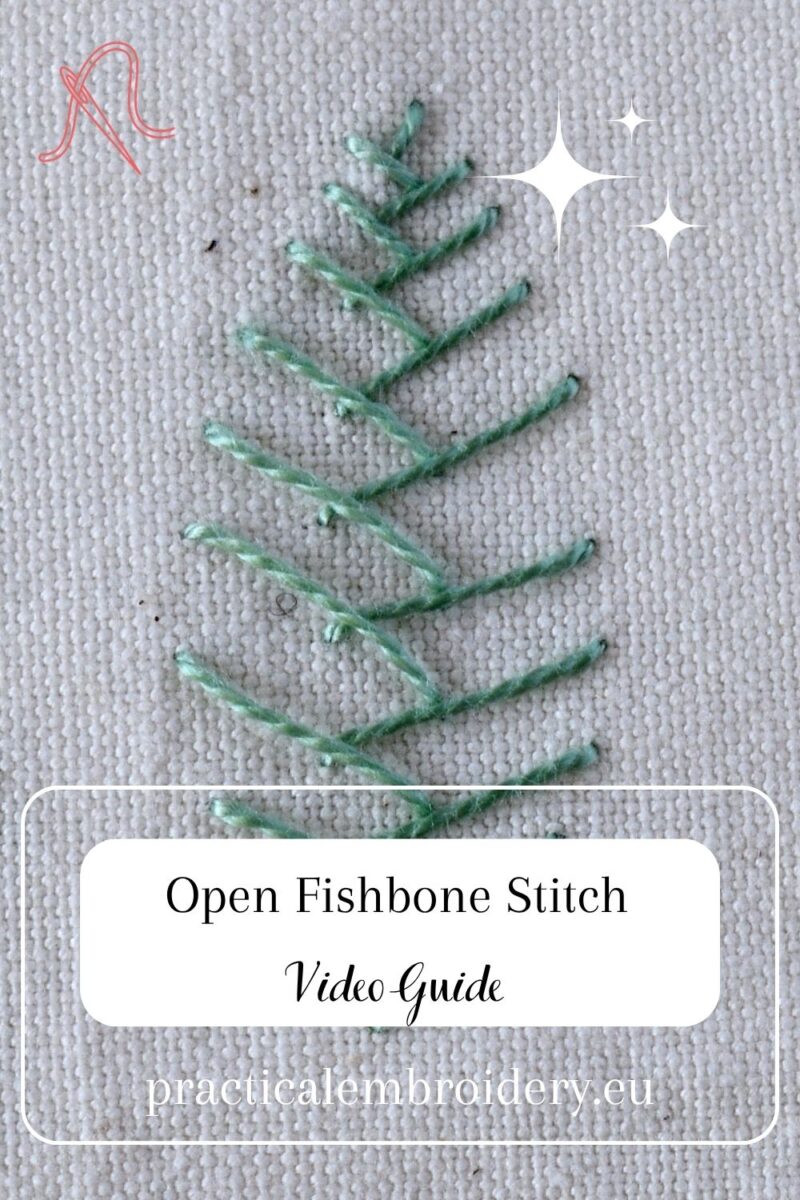 Learn Open Fishbone Stitch by Video PIN image