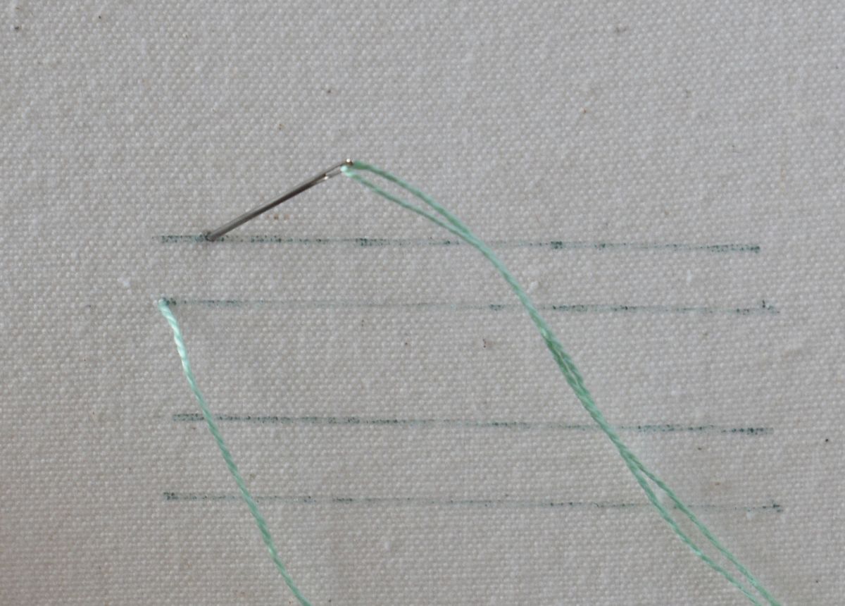 Boxed Blanket Stitch hand embroidery tutorial step 1 image