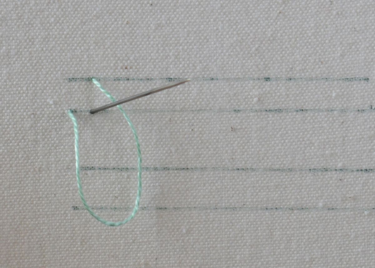Boxed Blanket Stitch hand embroidery tutorial step 2 image
