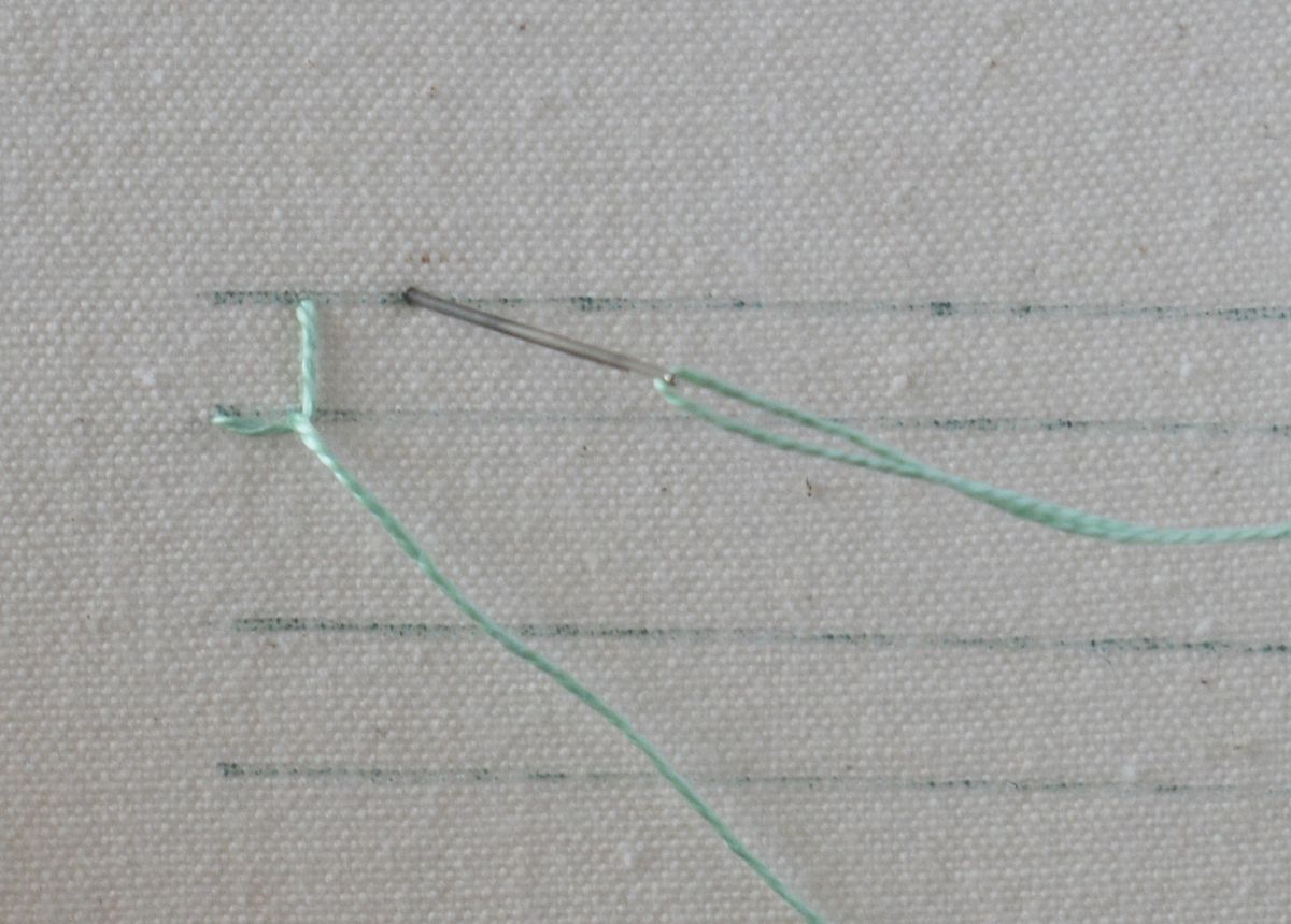 Boxed Blanket Stitch hand embroidery tutorial step 3 image