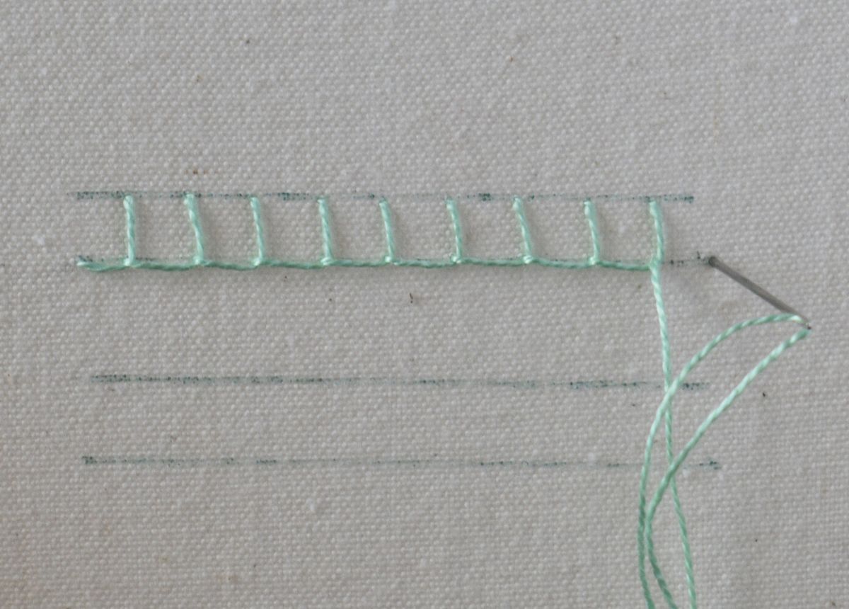 Boxed Blanket Stitch hand embroidery tutorial step 5 image