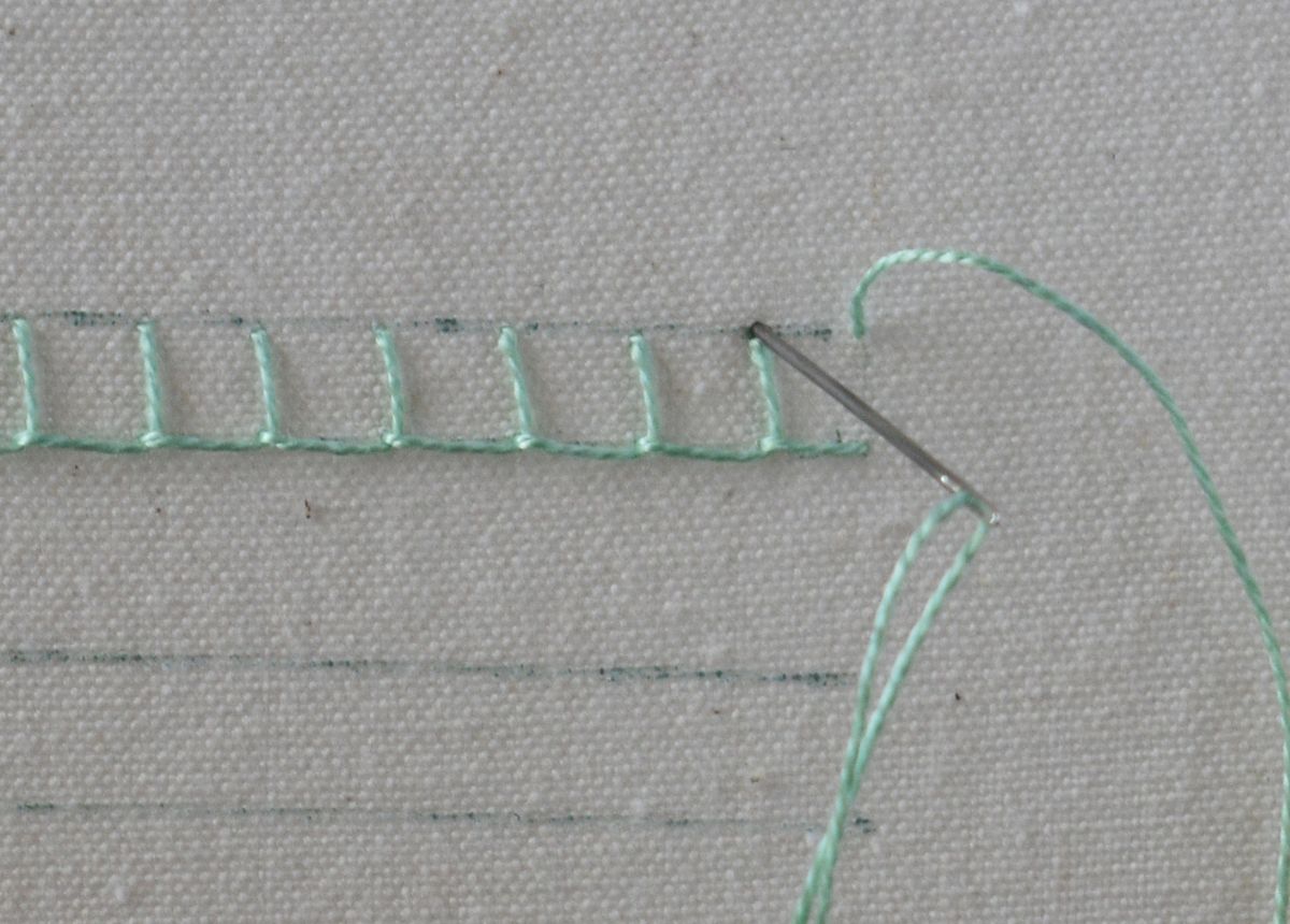 Boxed Blanket Stitch hand embroidery tutorial step 6 image