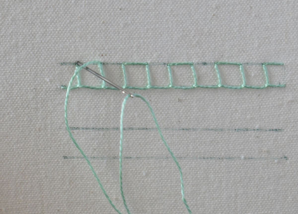 Boxed Blanket Stitch hand embroidery tutorial step 8 image
