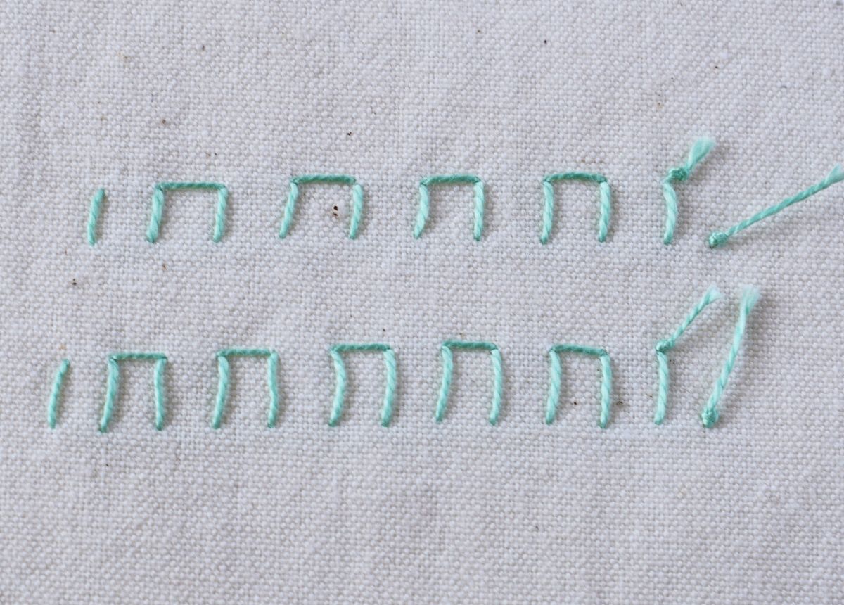Boxed Blanket Stitch sampler back side image