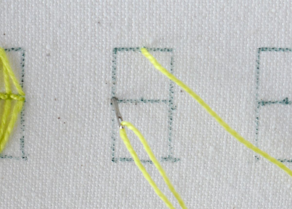 Lantern Stitch hand embroidery tutorial step 1 image