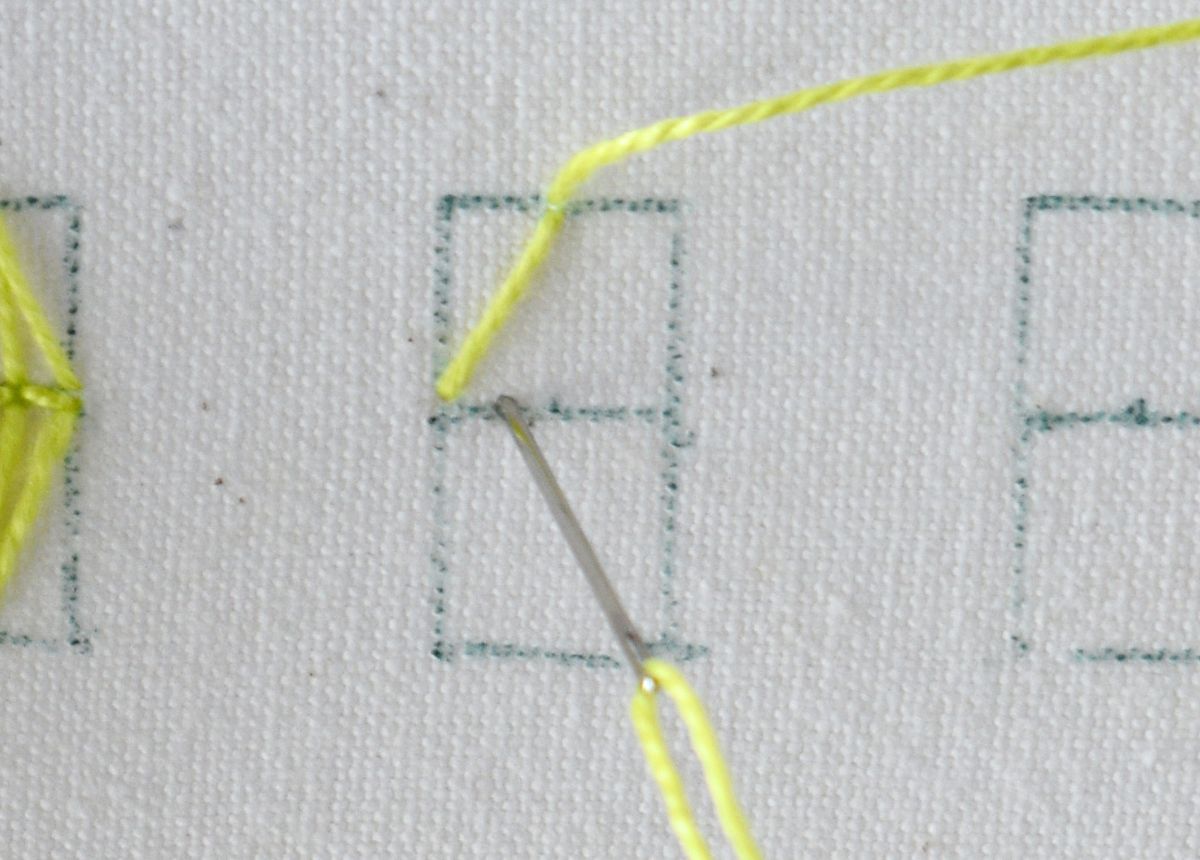 Lantern Stitch hand embroidery tutorial step 2 image