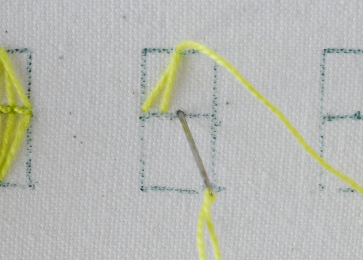 Lantern Stitch hand embroidery tutorial step 3 image