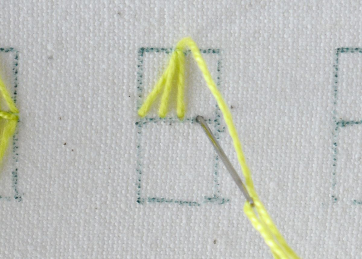 Lantern Stitch hand embroidery tutorial step 4 image