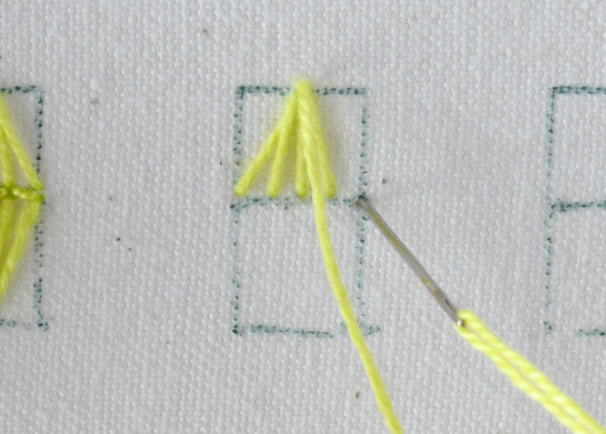 Lantern Stitch hand embroidery tutorial step 5 image