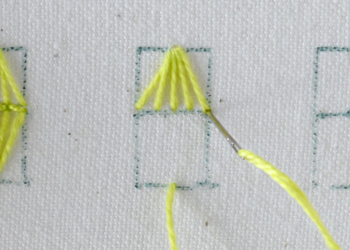 Lantern Stitch hand embroidery tutorial step 6 image