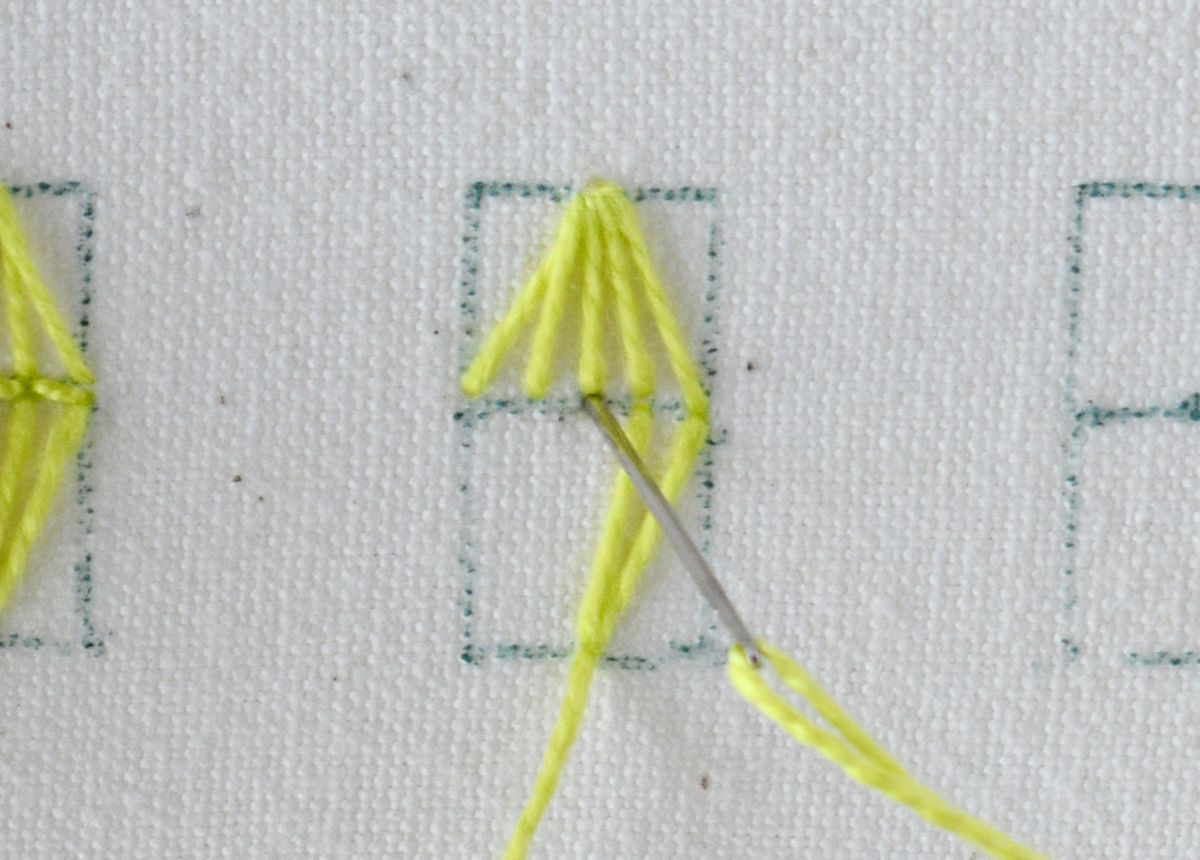 Lantern Stitch hand embroidery tutorial step 7 image