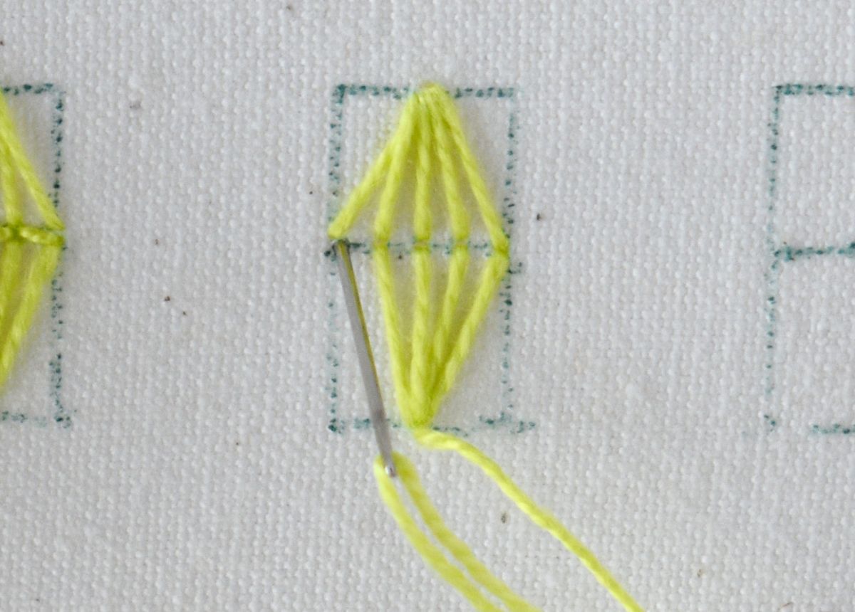 Lantern Stitch hand embroidery tutorial step 8 image