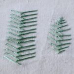 Embroidery stitch: spina di pesce aperto